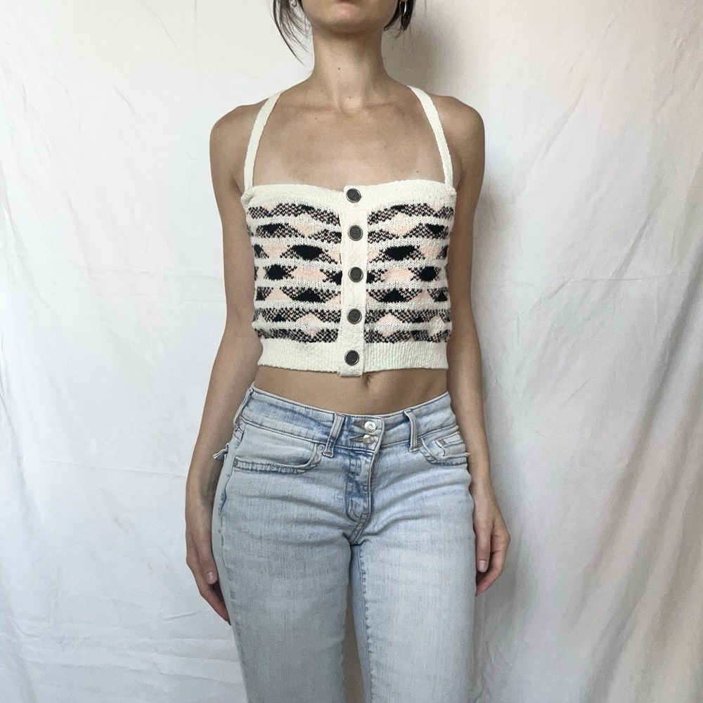 Free People Knit Tank Top Boho Beach Vacation NWT